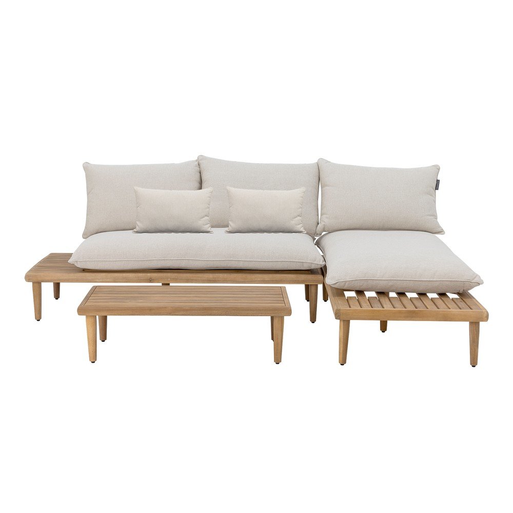 Set di mobili da giardino beige in acacia massiccia per 3 persone Cesano – Bloomingville | Set di mobili da giardino