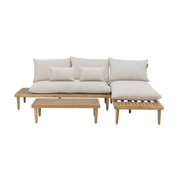 Set di mobili da giardino beige in acacia massiccia per 3 persone Cesano – Bloomingville