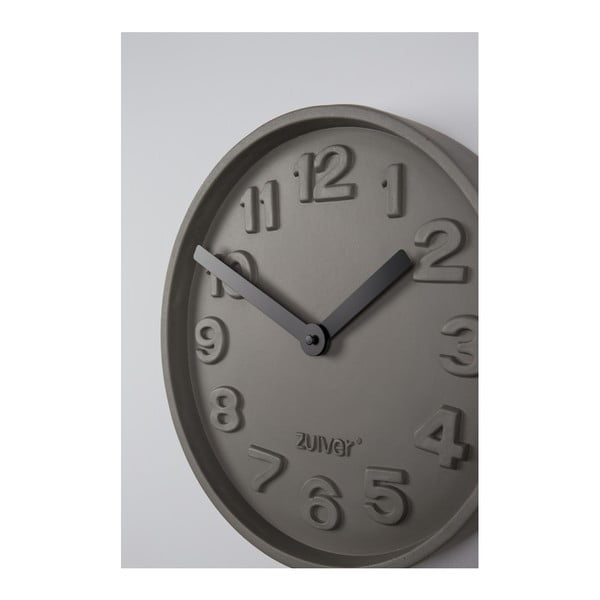 Orologio da parete in calcestruzzo con lancette nere Calcestruzzo - Zuiver-image-3