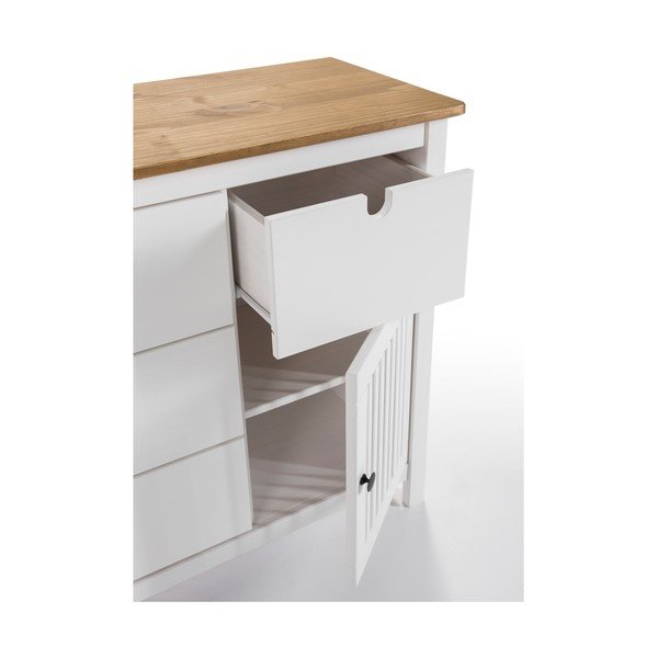 Cassettiera in legno bianco Bruna - Marckeric-image-1