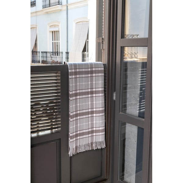 Plaid grigio chiaro con cotone , 140 x 180 cm Texas - Euromant-image-3