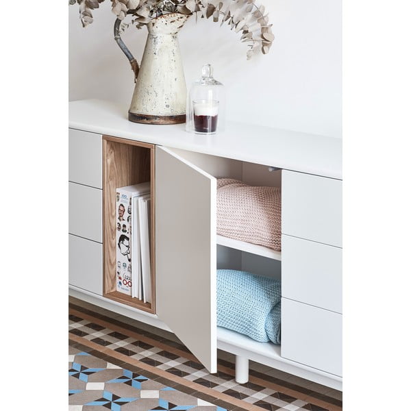 Cassettiera color crema 180x76x40 cm Corvo – Teulat-image-1