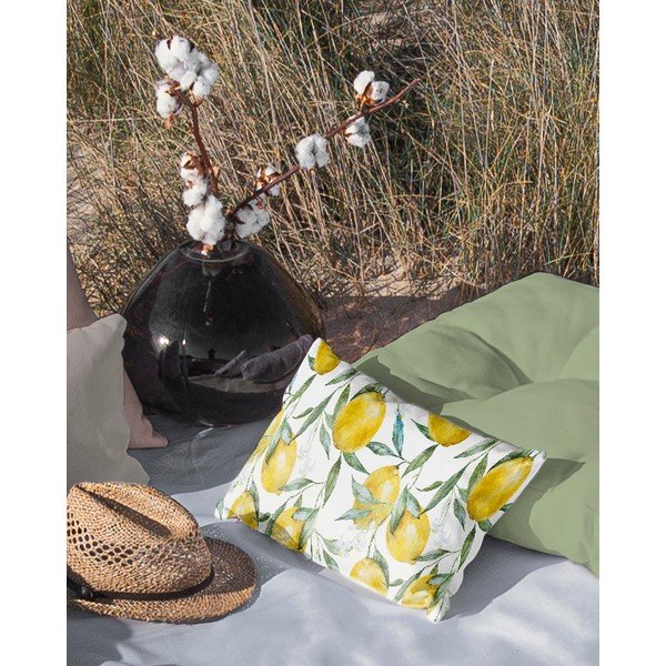 Cuscino giallo e bianco , 50 x 35 cm Lemmons - Really Nice Things-image-1