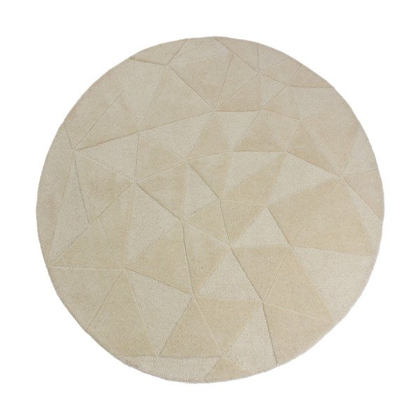 Tappeto rotondo beige in lana tessuto a mano ø 160 cm Shard – Flair Rugs