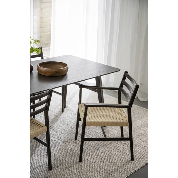 Sedia da pranzo in marrone scuro-naturale Harlan - Rowico-image-1