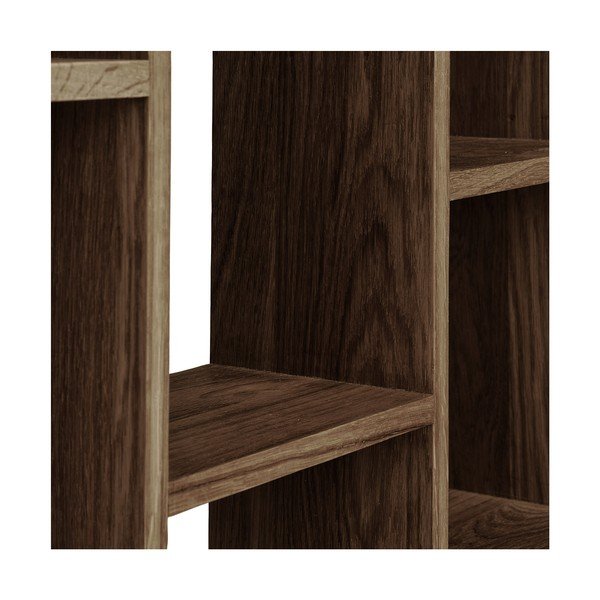 Mensola marrone scuro in rovere massiccio con ripiani multipli 70 cm Townsville – House Nordic-image-4