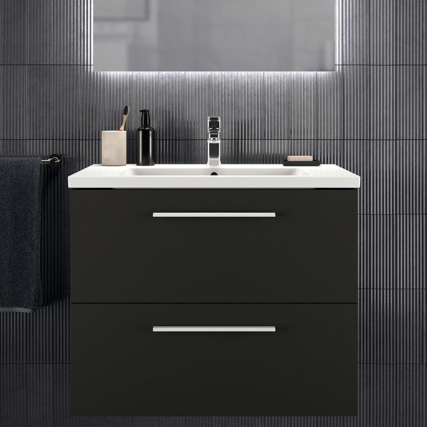 Mobile per lavabo antracite a sospensione 80x63 cm i.Life B - Ideal Standard-image-1