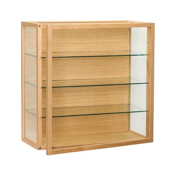 Vetrina di colore naturale con effetto rovere da appendere 60x60x27 cm Poetic – Hübsch-image-2