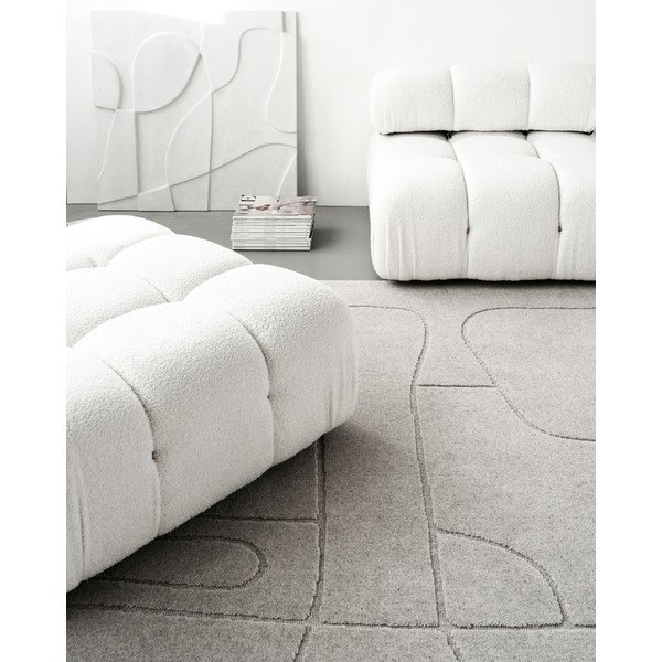 Tappeto in lana grigio chiaro 160x230 cm Morphic - Agnella-image-4