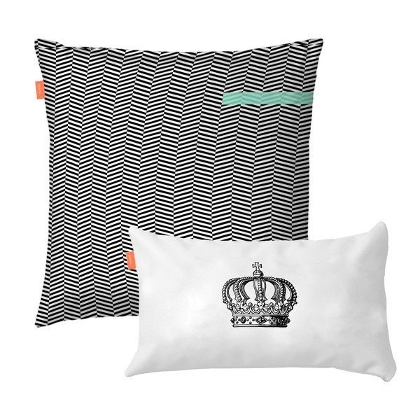 Set di 2 federe in cotone Royal - Blanc