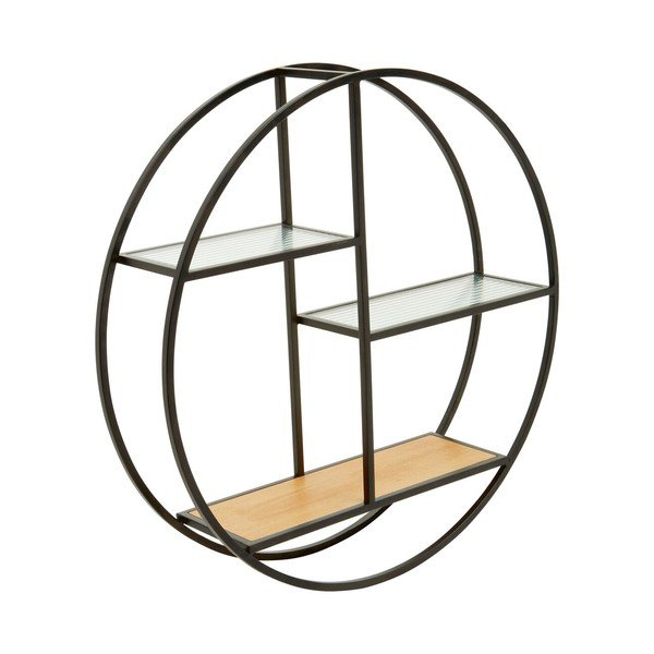 Mensola nera/di colore naturale in metallo con ripiani multipli 61 cm Mataram – Premier Housewares