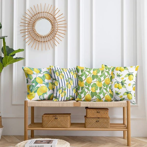 Federe in set da 4 43x43 cm Lemons - Mila Home-image-1
