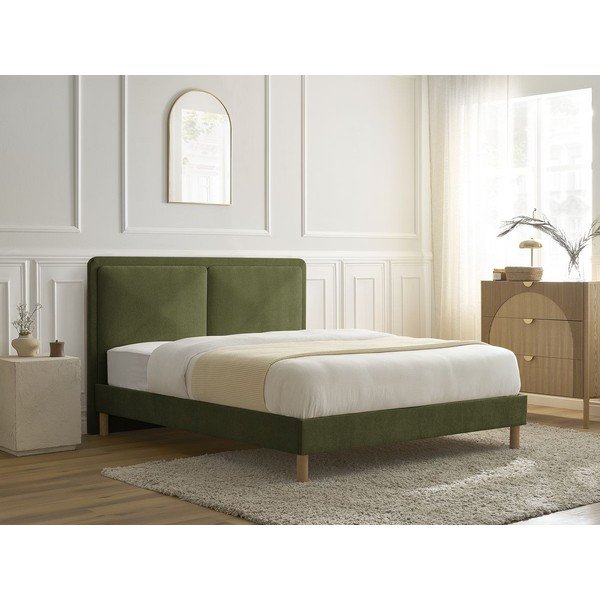 Letto matrimoniale imbottito verde imbottito con rete inclusa 140x190 cm Mara – Bobochic Paris-image-2