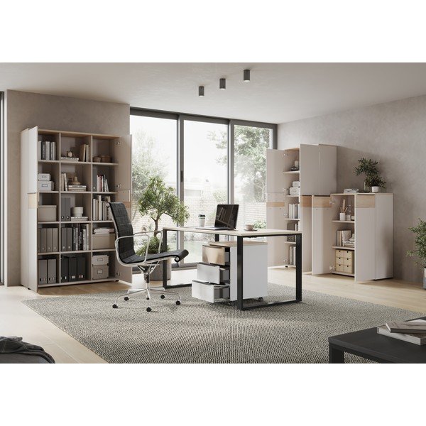 Scrivania con effetto rovere 80x160 cm Oviedo – Germania-image-1