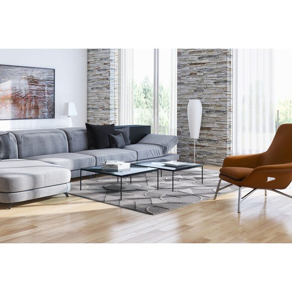 Tappeto grigio e crema 80x160 cm Lori - FD-image-1