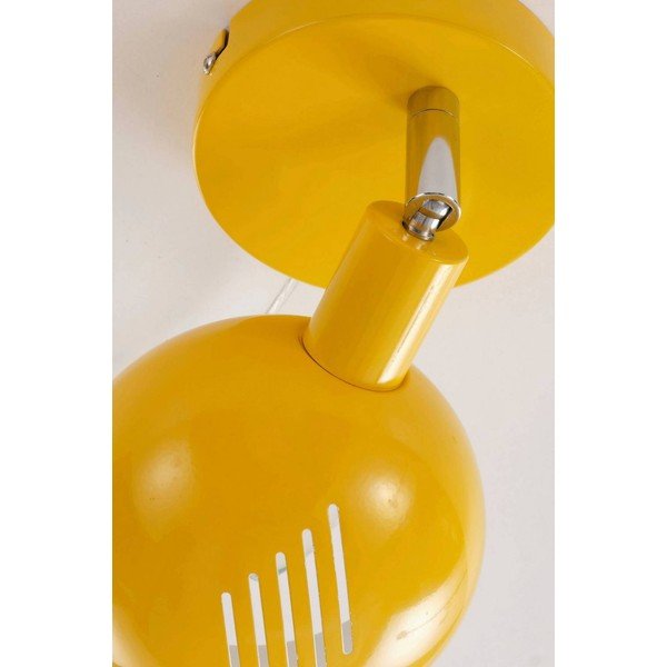 Lampada da parete gialla in acciaio con alimentazione a corrente con struttura flessibile Lincon – Jotex-image-3