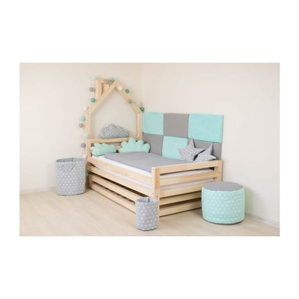 Set di 4 gambe allungate in legno di abete naturale per letto, altezza 20 cm - Benlemi-image-2