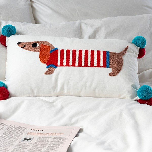 Cuscino per bambini in misto cotone 50x33 cm Sausage Dog – Rex London-image-1