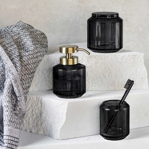 Bicchiere di vetro nero per spazzolini da denti Vision - Mette Ditmer Denmark-image-1
