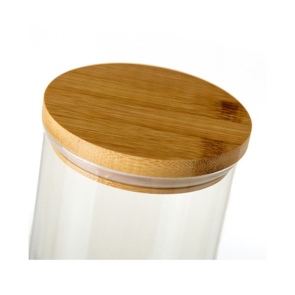 Vaso in vetro con coperchio in bambù , 1,4 l - Casa Selección-image-1