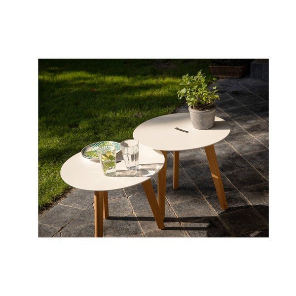 Tavolini da giardino rotondi in set di 2 pezzi ø 50 cm Laura - Exotan-image-1