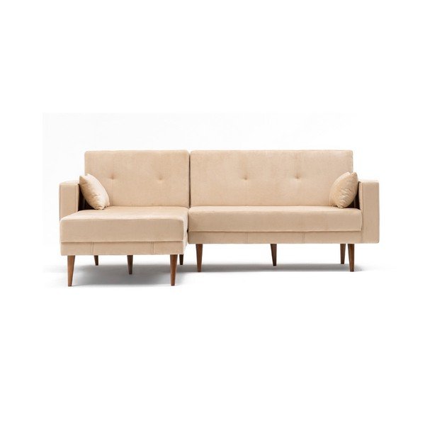 Divano letto crema Dublino, angolo sinistro - Balcab Home
