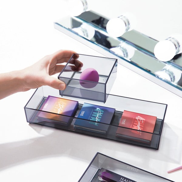 Organizer da bagno nero opaco per cosmetici in plastica riciclata - iDesign-image-2