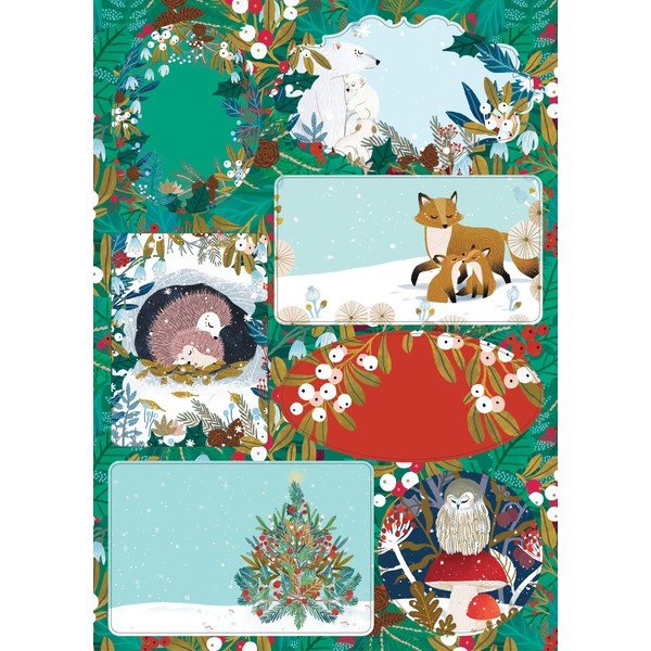 Set di etichette regalo con motivo natalizio Snowy Sanctuary - Roger la Borde