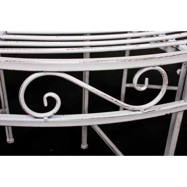 Panchina da giardino in metallo bianco Varda - Garden Pleasure-image-3