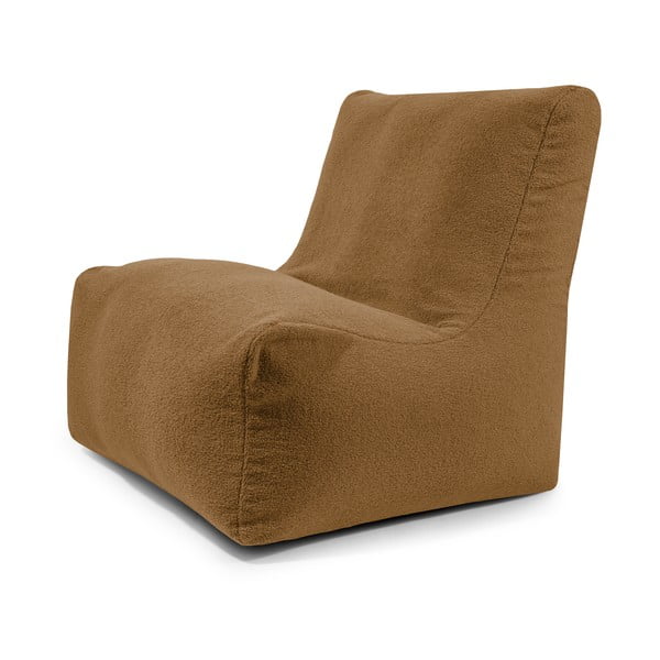 Puof a sacco marrone con rivestimento in bouclé Seat 100 Lounge – SLOWDOWN