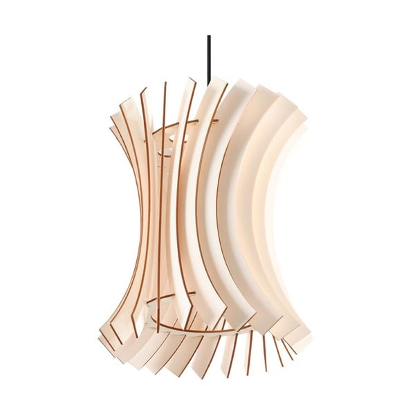 Lampada a sospensione in colore naturale con paralume in legno ø 30 cm Menges - Nice Lamps