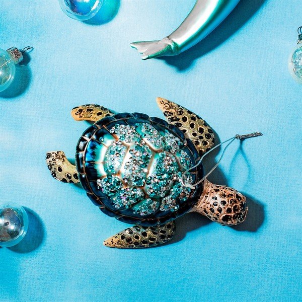 Decorazione per albero di natale fatta a mano 4 cm Turtle – Sass & Belle-image-1
