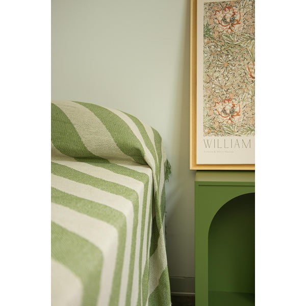 Copriletto verde e beige per letto matrimoniale 240x240 cm Green Lines - Really Nice Things