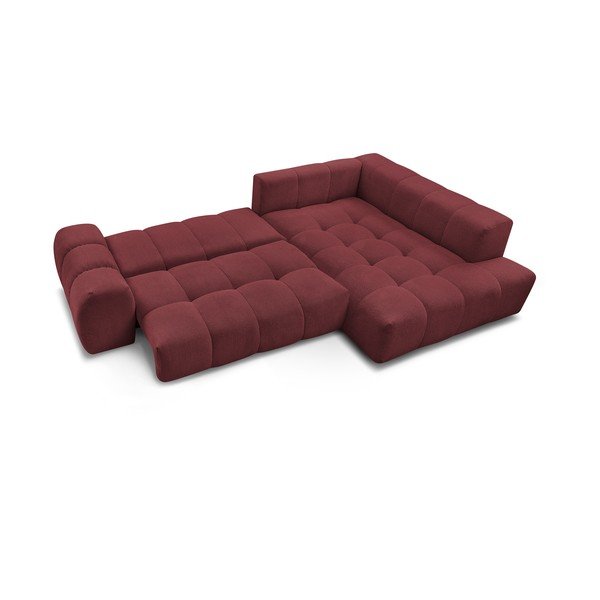Divano angolare burgundy allungabile e con contenitore (penisola a destra/a L) con rivestimento in ciniglia Everest – Bobochic Paris-image-4