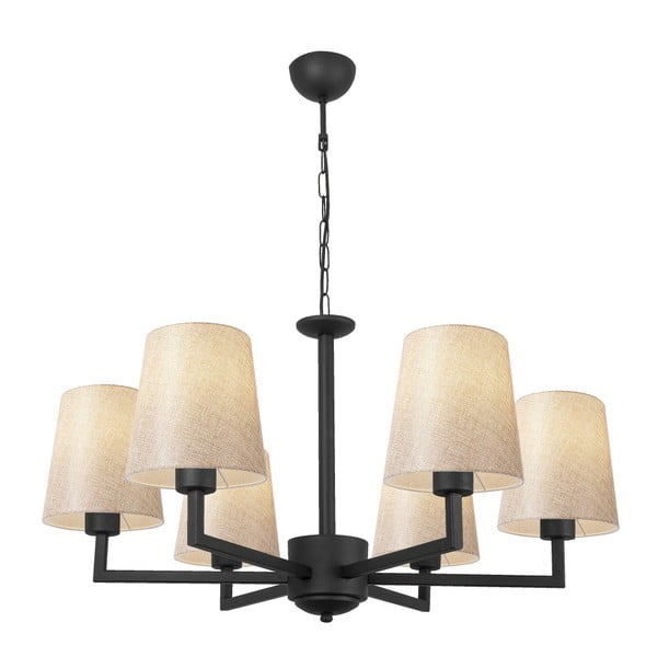 Lampadario nero con paralume in tessuto Profil – Opviq lights-image-1