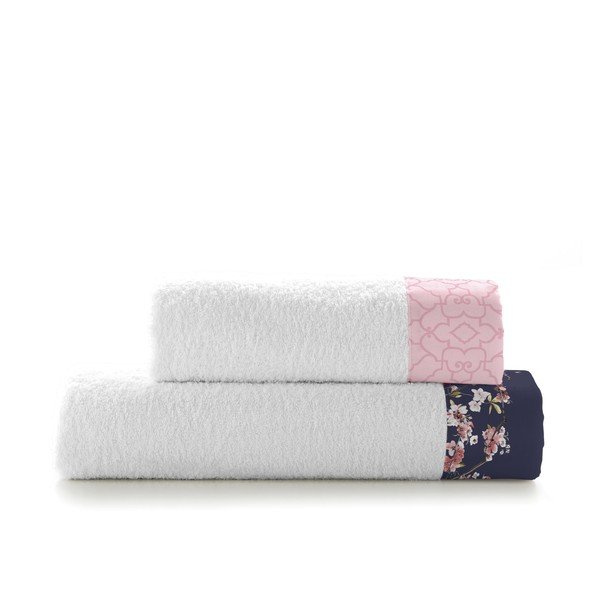 Set di 2 asciugamani in cotone blu Chinoiserie - Happy Friday Basic-image-2