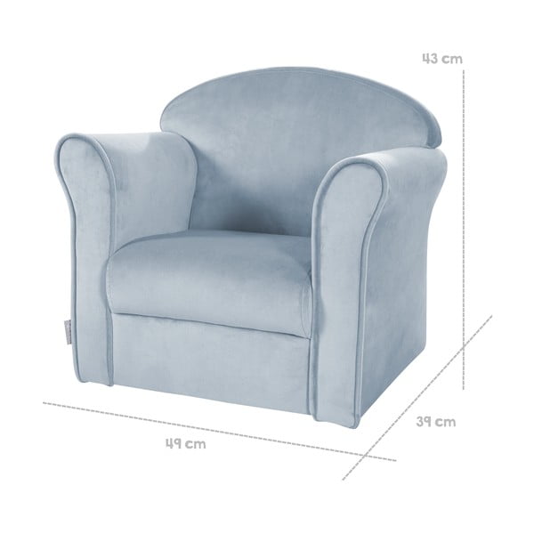 Sedia per bambini in velluto azzurro Lil Sofa - Roba-image-4