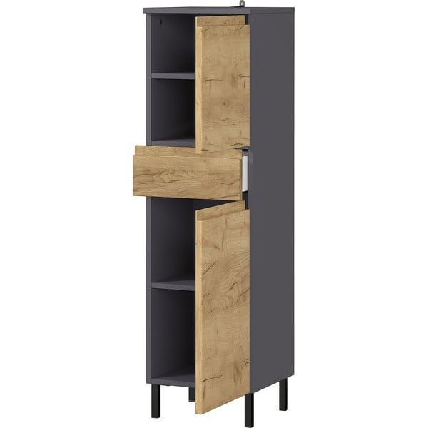 Mobile bagno alto grigio scuro in rovere 34x120 cm Salinas - Germania-image-2