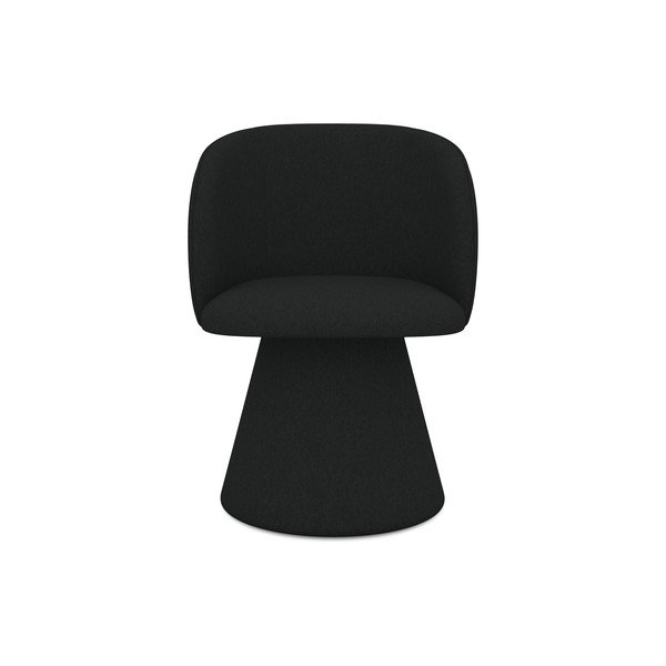 Sedia da pranzo nera in imbottito Maia – Makamii-image-1