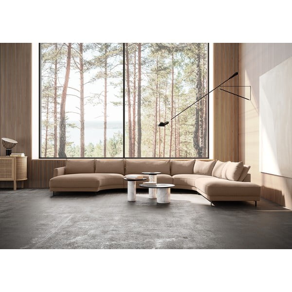 Divano angolare a forma di "U" color mattone Samba - Furninova-image-1