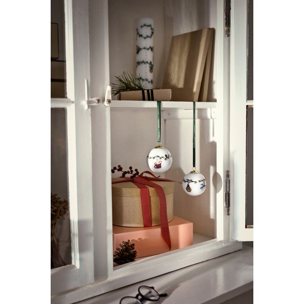Decorazione per albero di natale in porcellana dipinta a mano ø 6 cm Hammershøi Christmas – Kähler Design-image-2
