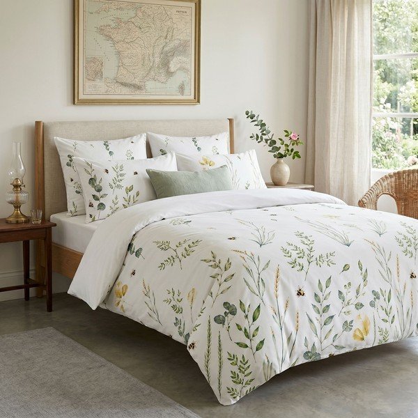Set copripiumino e federa bianco per letto matrimoniale 200x200 cm Gardenia – Mijolnir-image-1