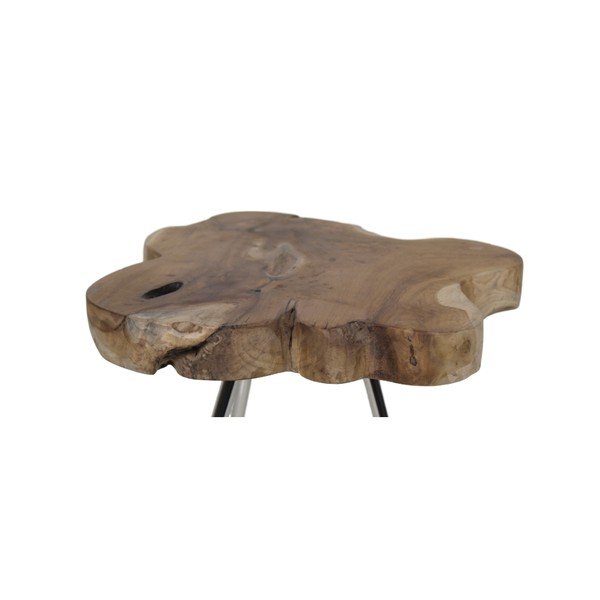 Tavoli con piano in teak Tribe non trattato, ⌀ 40 cm - HSM collection-image-1