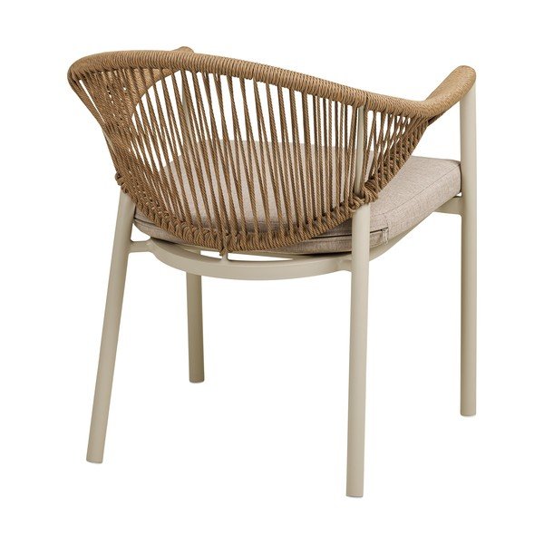 Sedia da esterno beige in metallo/in imbottito Abela – House Nordic-image-4