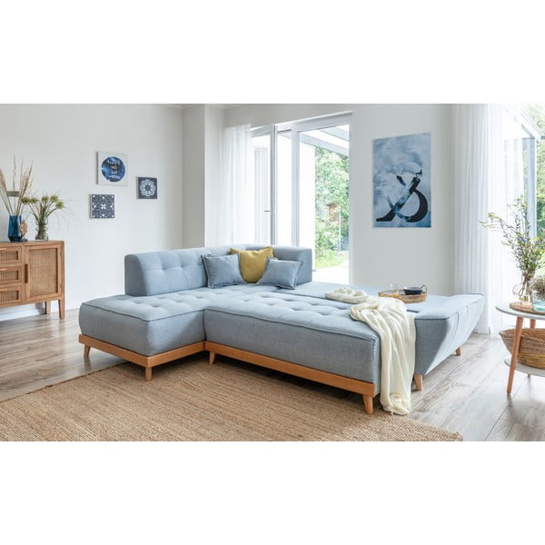 Divano letto angolare azzurro L, angolo sinistro Dazzling Daisy - Miuform-image-4