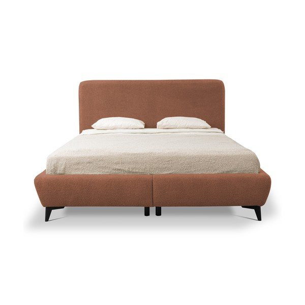 Letto matrimoniale imbottito color terracotta con contenitore con rete inclusa 140x200 cm Makapu – Makamii-image-3