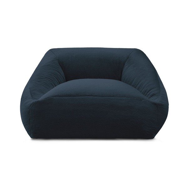 Puof a sacco blu scuro con rivestimento in pelliccia sintetica Lilibet – Bobochic Paris-image-3