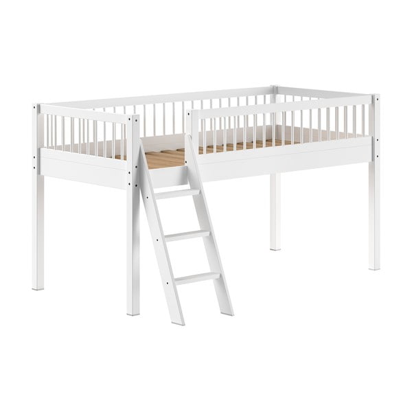 Letto per bambini in legno di faggio bianco rialzato 90x200 cm Forrest - Vipack