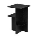 Comodino nero con effetto rovere con ripiani Atik – noo.ma