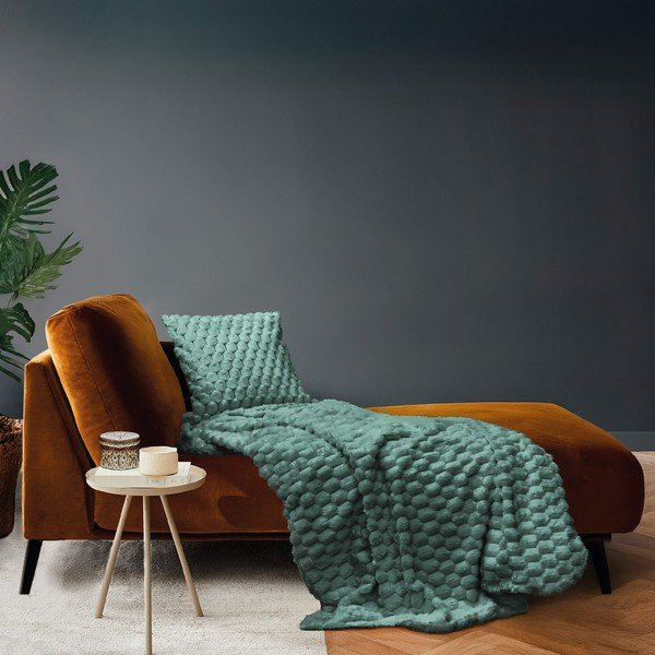 Coperta verde in micropile 220x240 cm Frosty – douceur d'intérieur-image-1
